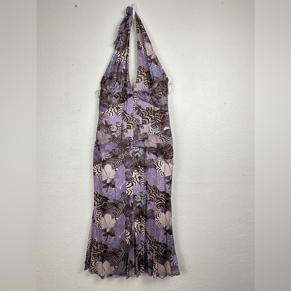 Vera Wang Dress Size 10 Vintage Silk Halter Knee Length Purple Prom Wedding